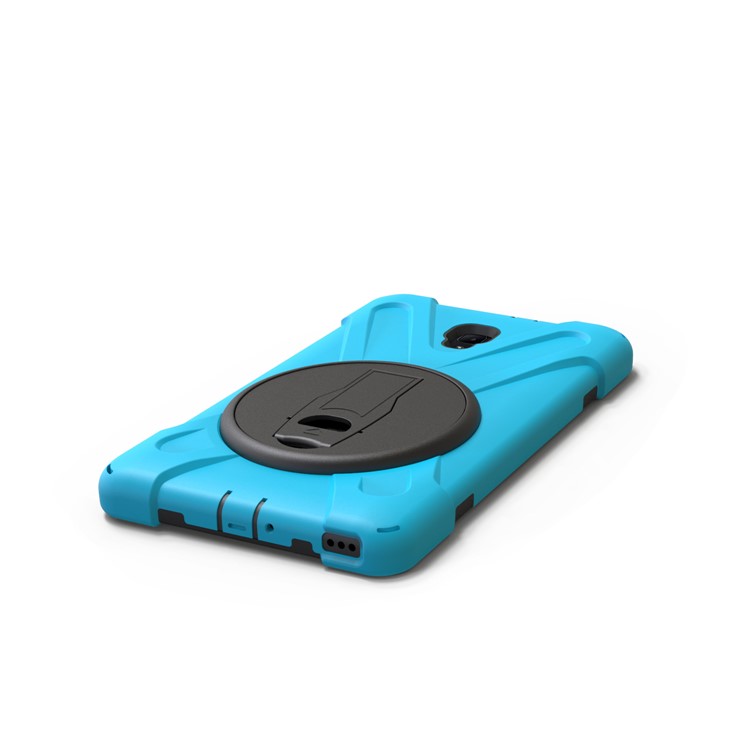 X-Shape PC + TPU Rotary Kickstand Protective Cover with Handstrap + Shoulder Strap for Samsung Galaxy Tab A 8.0 (2017) T380 T385 - Baby Blue-17