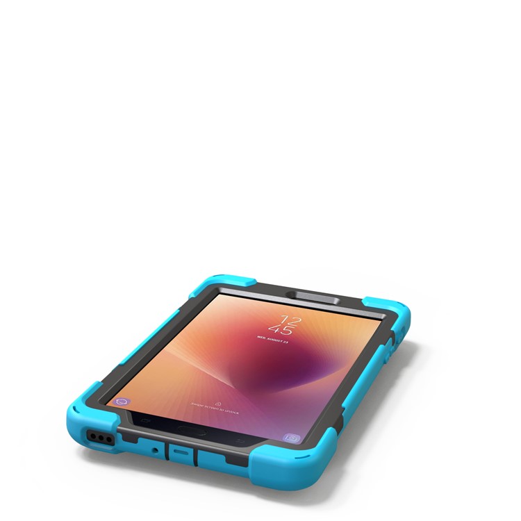 X-Shape PC + TPU Rotary Kickstand Protective Cover with Handstrap + Shoulder Strap for Samsung Galaxy Tab A 8.0 (2017) T380 T385 - Baby Blue-18