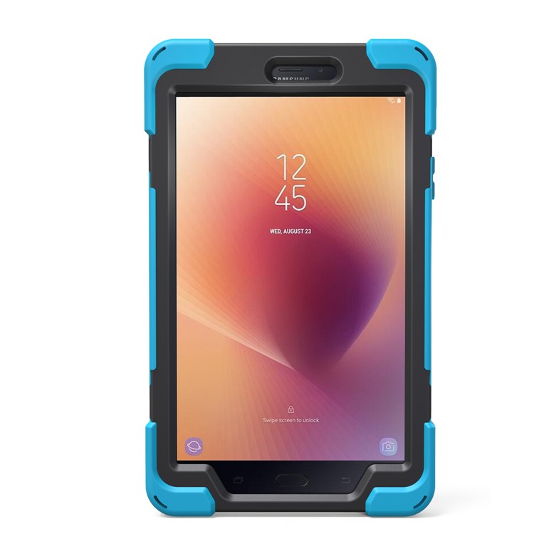 X-Shape PC + TPU Rotary Kickstand Protective Cover with Handstrap + Shoulder Strap for Samsung Galaxy Tab A 8.0 (2017) T380 T385 - Baby Blue-19