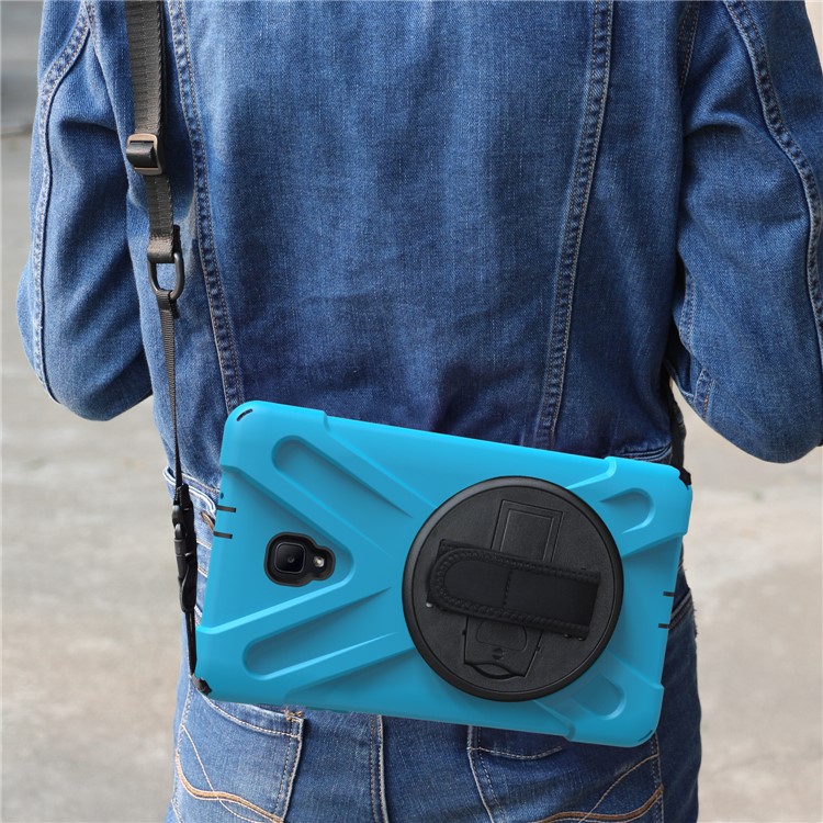 X-Shape PC + TPU Rotary Kickstand Protective Cover with Handstrap + Shoulder Strap for Samsung Galaxy Tab A 8.0 (2017) T380 T385 - Baby Blue-20