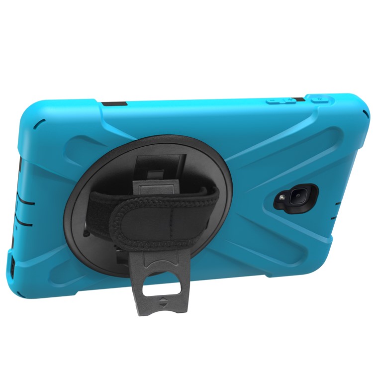 X-Shape PC + TPU Rotary Kickstand Protective Cover with Handstrap + Shoulder Strap for Samsung Galaxy Tab A 8.0 (2017) T380 T385 - Baby Blue-8