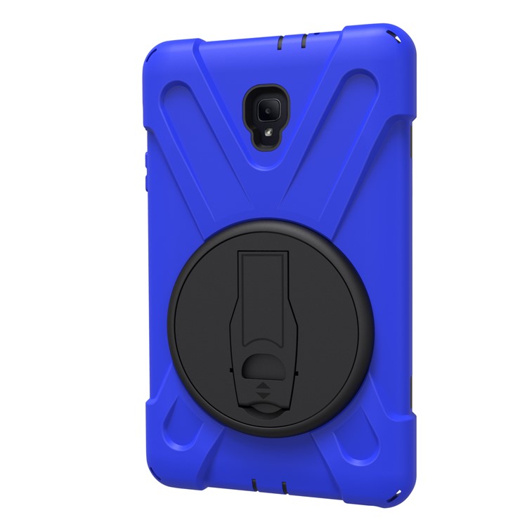 X-Shape Rotary Kickstand PC + TPU Hybrid Case for Samsung Galaxy Tab A 8.0 (2017) T380 T385 with Handstrap + Shoulder Strap - Dark Blue-11