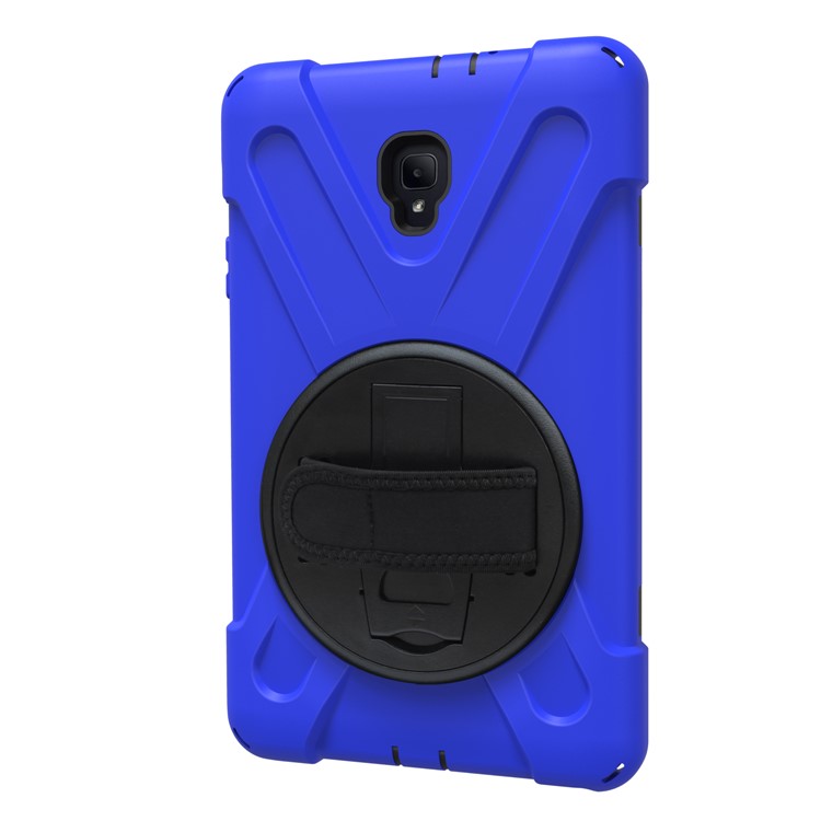 X-Shape Rotary Kickstand PC + TPU Hybrid Case for Samsung Galaxy Tab A 8.0 (2017) T380 T385 with Handstrap + Shoulder Strap - Dark Blue-12