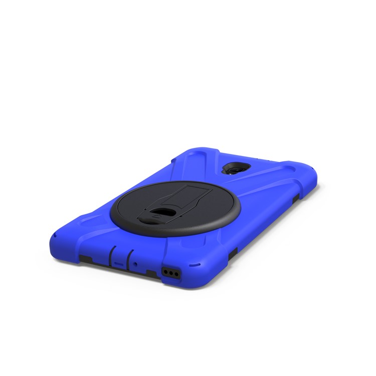 X-Shape Rotary Kickstand PC + TPU Hybrid Case for Samsung Galaxy Tab A 8.0 (2017) T380 T385 with Handstrap + Shoulder Strap - Dark Blue-17