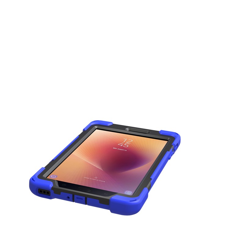 X-Shape Rotary Kickstand PC + TPU Hybrid Case for Samsung Galaxy Tab A 8.0 (2017) T380 T385 with Handstrap + Shoulder Strap - Dark Blue-18