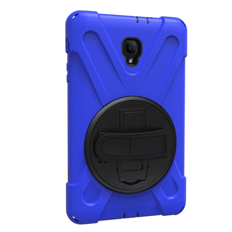 X-Shape Rotary Kickstand PC + TPU Hybrid Case for Samsung Galaxy Tab A 8.0 (2017) T380 T385 with Handstrap + Shoulder Strap - Dark Blue-3