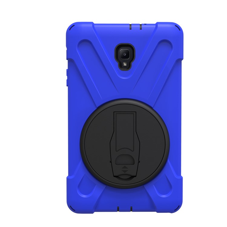 X-Shape Rotary Kickstand PC + TPU Hybrid Case for Samsung Galaxy Tab A 8.0 (2017) T380 T385 with Handstrap + Shoulder Strap - Dark Blue-5