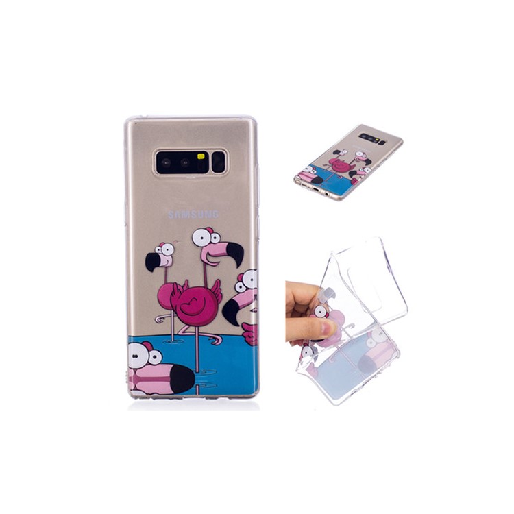 Pattern Printing IMD TPU Mobile Cover for Samsung Galaxy Note 8 N950 - Cartoon Flamingo-1