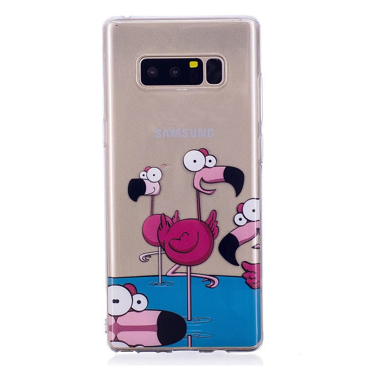 Pattern Printing IMD TPU Mobile Cover for Samsung Galaxy Note 8 N950 - Cartoon Flamingo-2