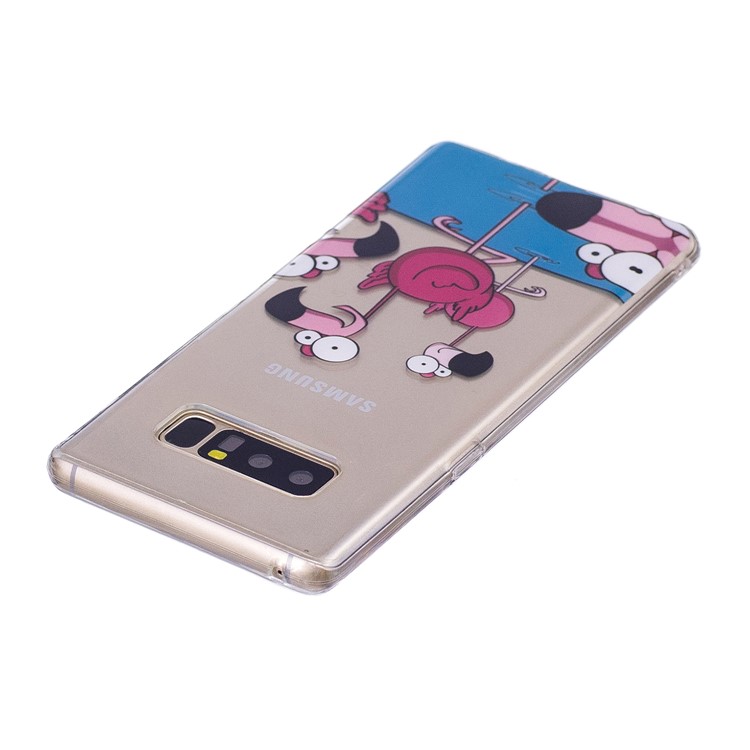Pattern Printing IMD TPU Mobile Cover for Samsung Galaxy Note 8 N950 - Cartoon Flamingo-4