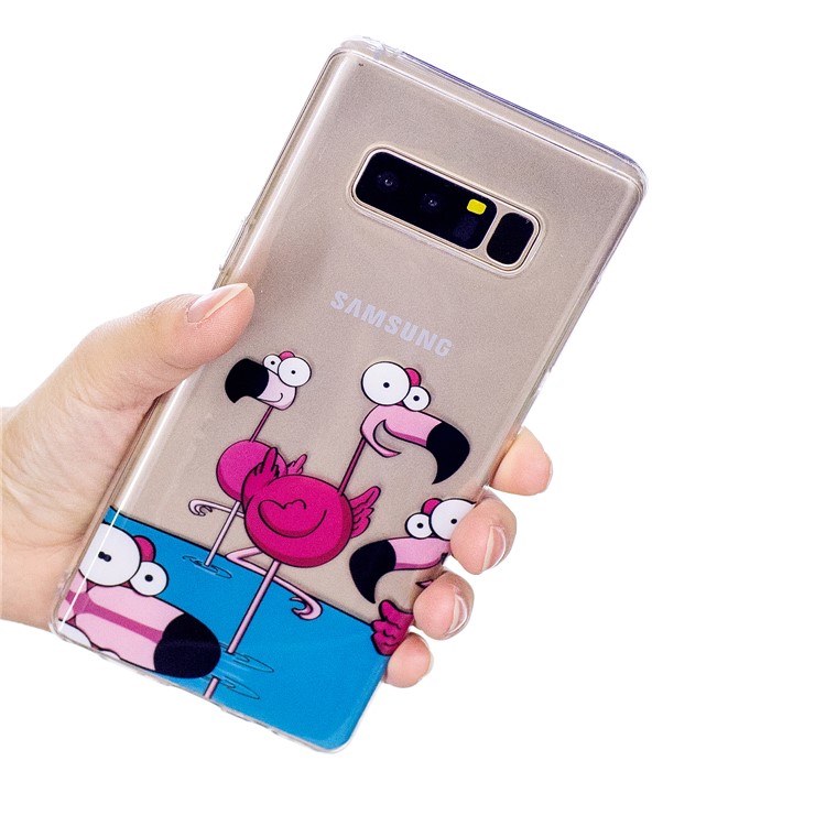 Pattern Printing IMD TPU Mobile Cover for Samsung Galaxy Note 8 N950 - Cartoon Flamingo-6