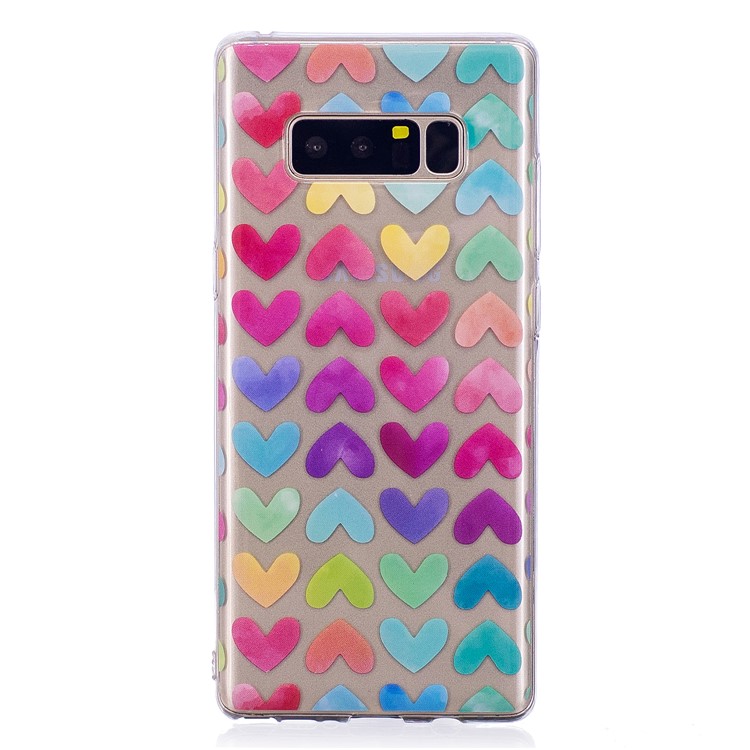 Pattern Printing IMD TPU Gel Protection Cover for Samsung Galaxy Note 8 N950 - Colorful Hearts-2