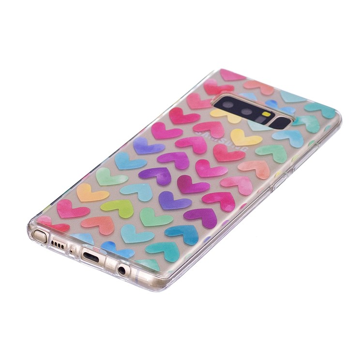 Pattern Printing IMD TPU Gel Protection Cover for Samsung Galaxy Note 8 N950 - Colorful Hearts-3