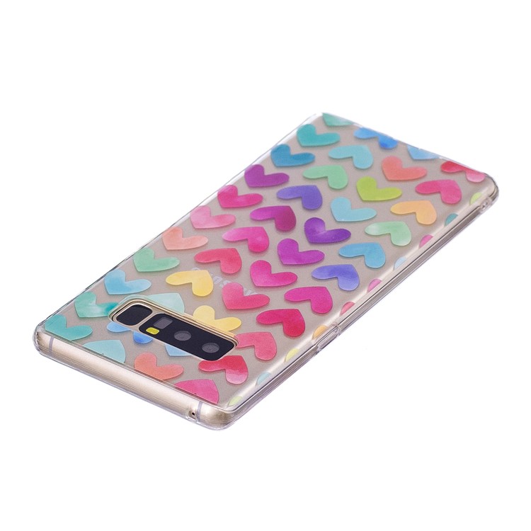 Pattern Printing IMD TPU Gel Protection Cover for Samsung Galaxy Note 8 N950 - Colorful Hearts-4