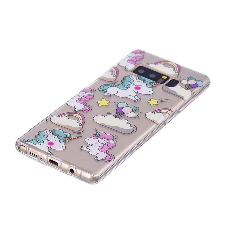 Pattern Printing IMD TPU Mobile Phone Shell for Samsung Galaxy Note 8 N950 - Shy Unicorns-3
