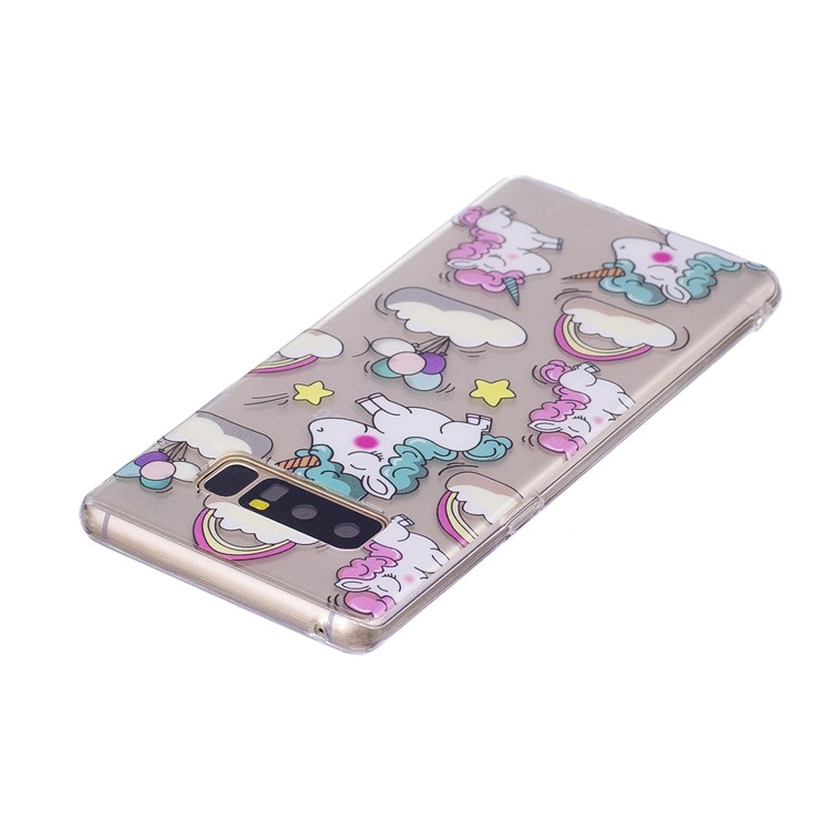 Pattern Printing IMD TPU Mobile Phone Shell for Samsung Galaxy Note 8 N950 - Shy Unicorns-4