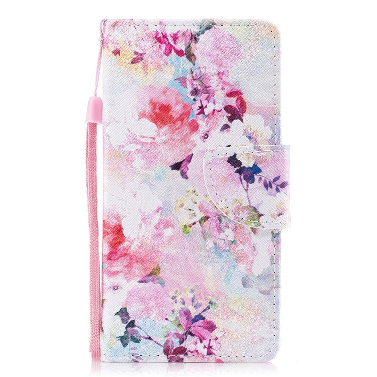 Pattern Printing Wallet Leather Stand Cover for Samsung Galaxy A3 (2017) - Vivid Flowers-1