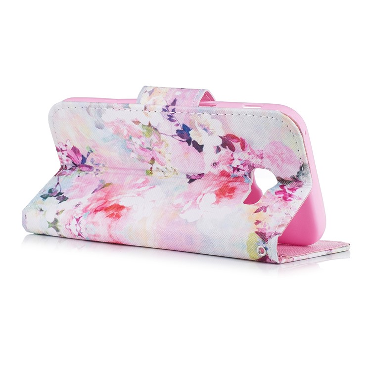 Pattern Printing Wallet Leather Stand Cover for Samsung Galaxy A3 (2017) - Vivid Flowers-3