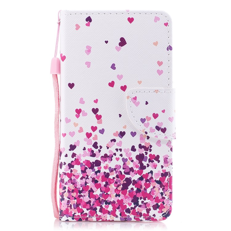 Pattern Printing Cell Phone Leather Wallet Case for Samsung Galaxy A3 (2017) - Colorful Hearts-1
