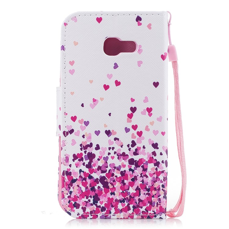 Pattern Printing Cell Phone Leather Wallet Case for Samsung Galaxy A3 (2017) - Colorful Hearts-2