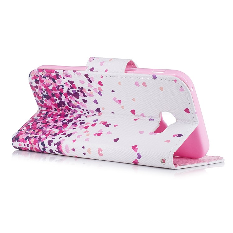 Pattern Printing Cell Phone Leather Wallet Case for Samsung Galaxy A3 (2017) - Colorful Hearts-3