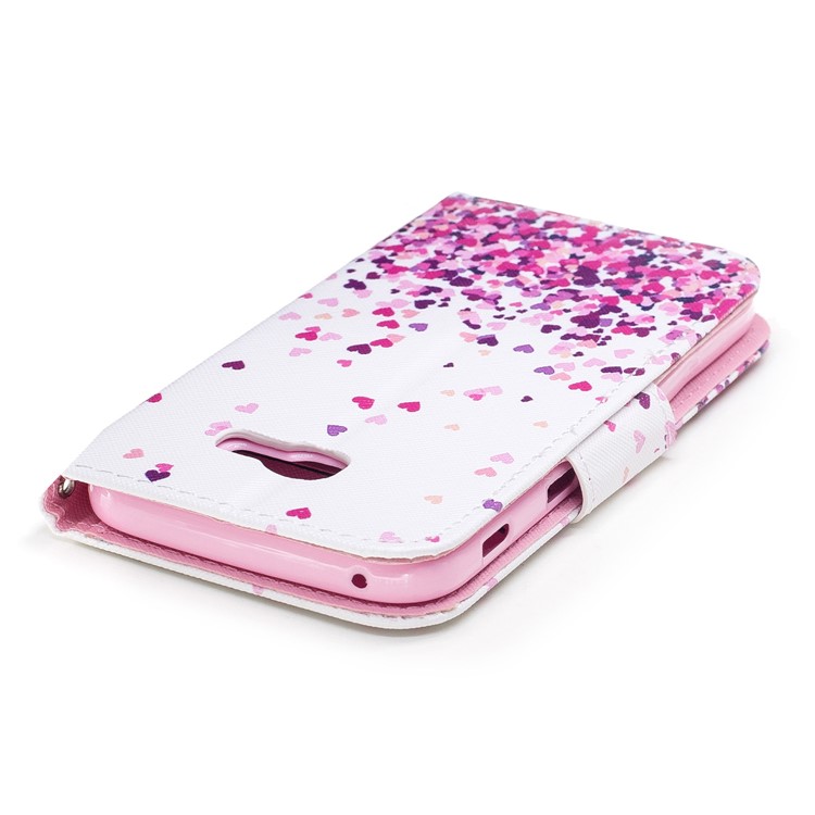 Pattern Printing Cell Phone Leather Wallet Case for Samsung Galaxy A3 (2017) - Colorful Hearts-5