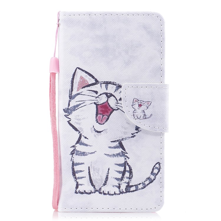 Pattern Printing Wallet Leather Protective Case for Samsung Galaxy A3 (2017) - Cat Pattern-1