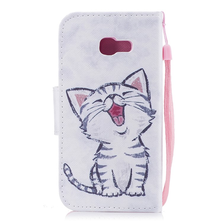 Pattern Printing Wallet Leather Protective Case for Samsung Galaxy A3 (2017) - Cat Pattern-2