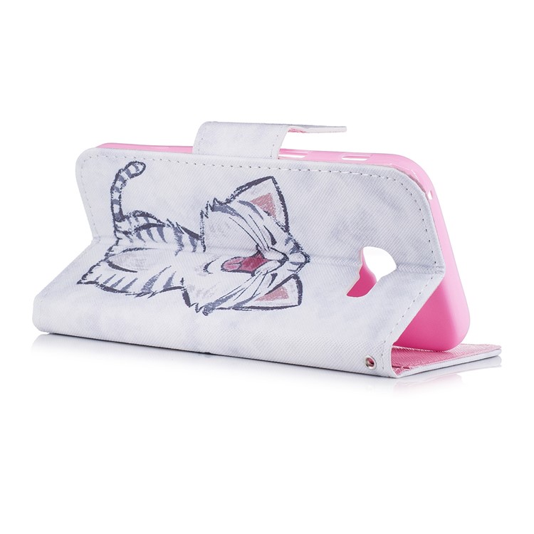 Pattern Printing Wallet Leather Protective Case for Samsung Galaxy A3 (2017) - Cat Pattern-3