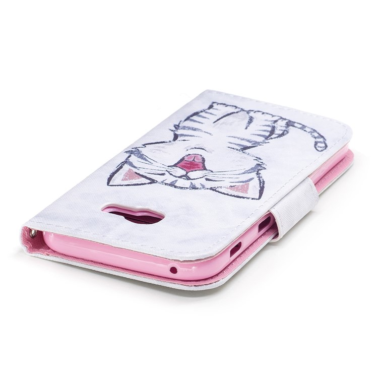 Pattern Printing Wallet Leather Protective Case for Samsung Galaxy A3 (2017) - Cat Pattern-5