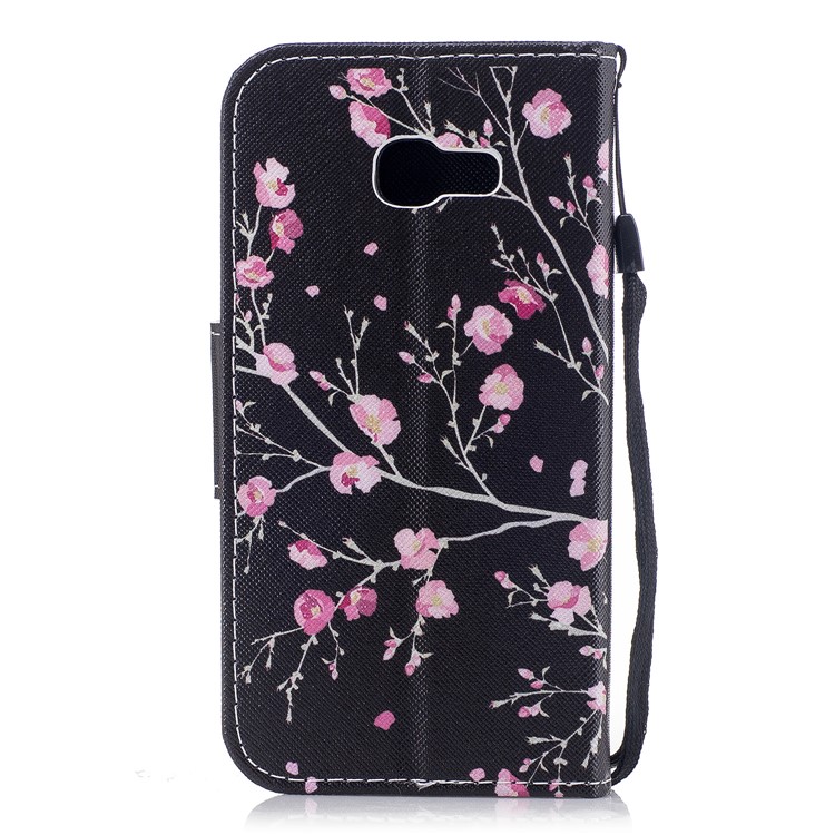 Pattern Printing Wallet Leather Stand Cover for Samsung Galaxy A5 (2017) A520 - Pink Flowers-2