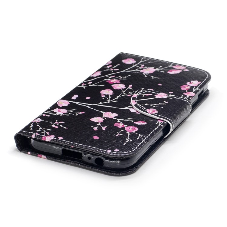 Pattern Printing Wallet Leather Stand Cover for Samsung Galaxy A5 (2017) A520 - Pink Flowers-4