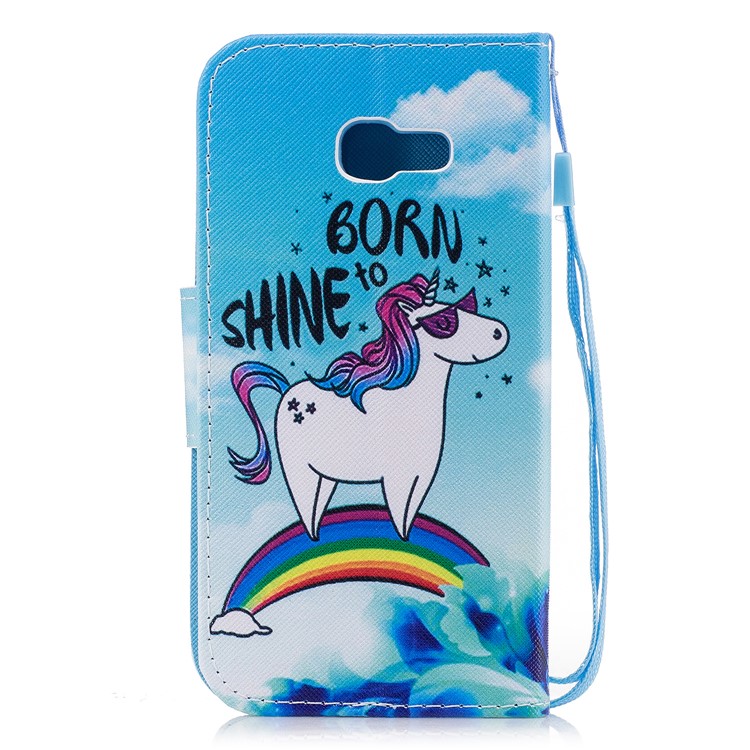 Pattern Printing Leather Stand Cover with Card Slots for Samsung Galaxy A5 (2017) A520 - Unicorn Pattern-2