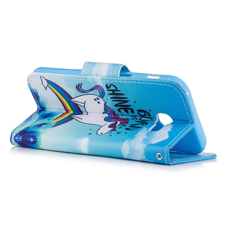 Pattern Printing Leather Stand Cover with Card Slots for Samsung Galaxy A5 (2017) A520 - Unicorn Pattern-3