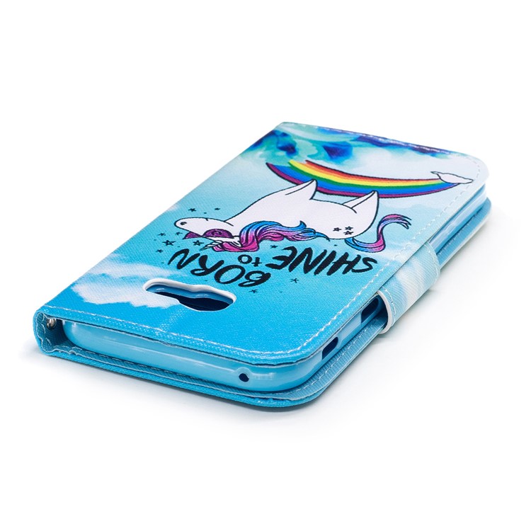 Pattern Printing Leather Stand Cover with Card Slots for Samsung Galaxy A5 (2017) A520 - Unicorn Pattern-5