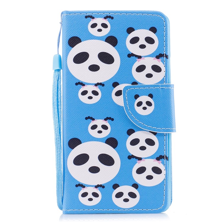 Pattern Printing Phone Leather Wallet Stand Case for Samsung Galaxy A5 (2017) A520 - Panda Pattern-1