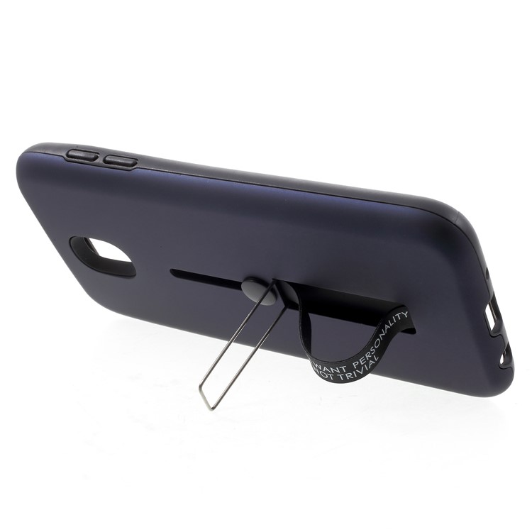 For Samsung Galaxy J5 (2017) EU Version/J5 Pro (2017) TPU+PC Detachable Heat Dissipation Kickstand Back Cover - Dark Blue-3