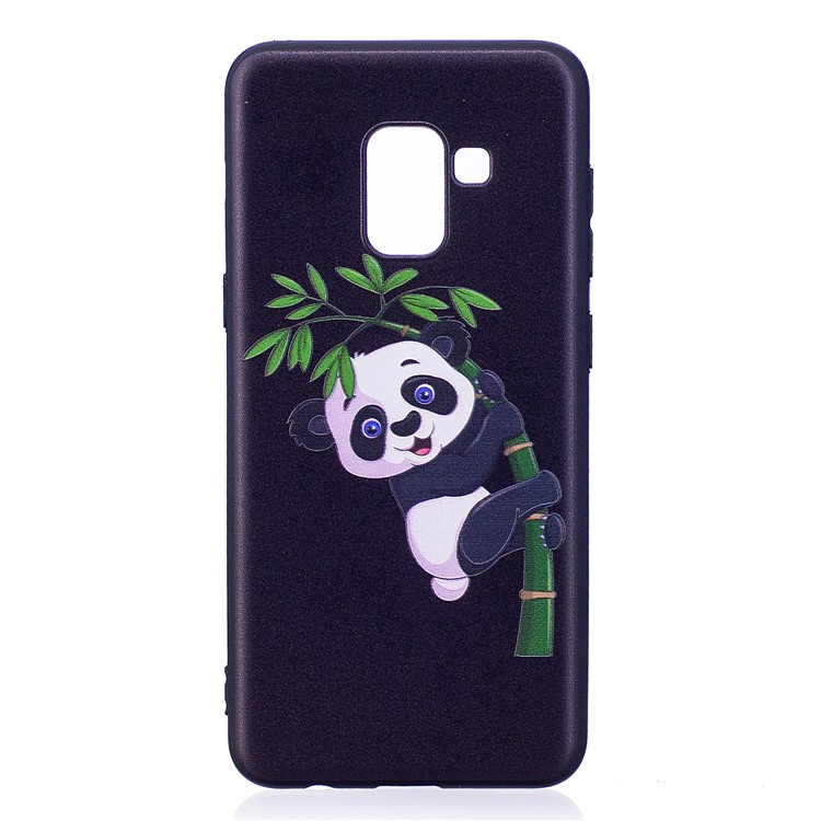 Embossment Pattern TPU Case for Samsung Galaxy A8 (2018) - Panda and Bamboo-2