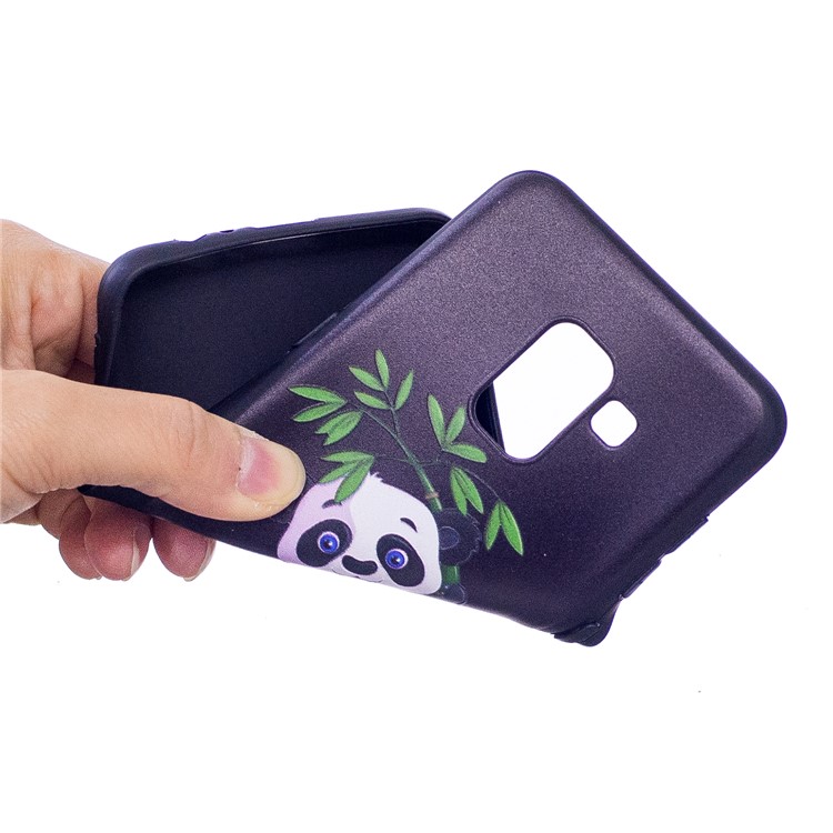 Embossment Pattern TPU Case for Samsung Galaxy A8 (2018) - Panda and Bamboo-5