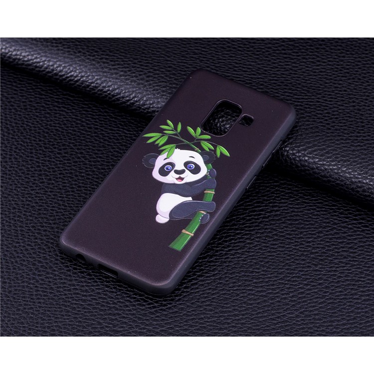 Embossment Pattern TPU Case for Samsung Galaxy A8 (2018) - Panda and Bamboo-6
