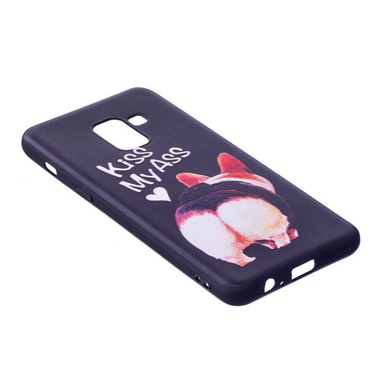 Embossment Pattern TPU Cover for Samsung Galaxy A8 (2018) - Kiss My Ass-3
