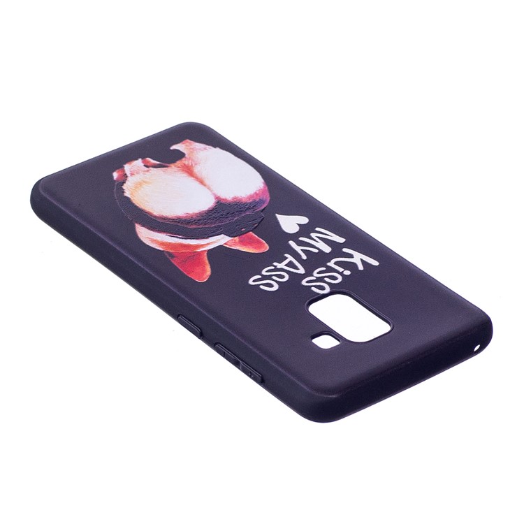 Embossment Pattern TPU Cover for Samsung Galaxy A8 (2018) - Kiss My Ass-4