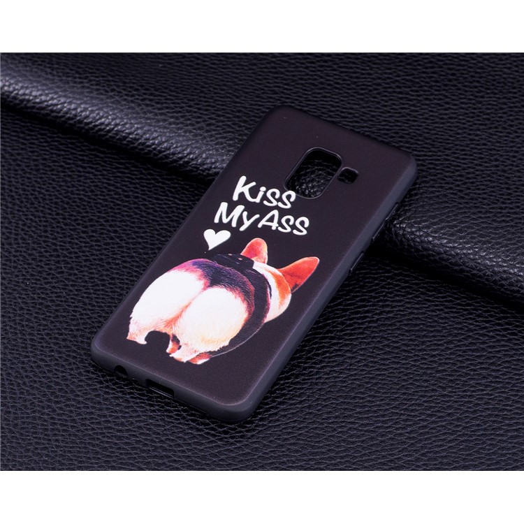 Embossment Pattern TPU Cover for Samsung Galaxy A8 (2018) - Kiss My Ass-6