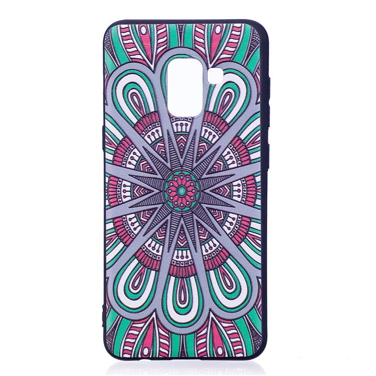 Embossment Pattern TPU Shell for Samsung Galaxy A8 (2018) - Symmetric Pattern-2