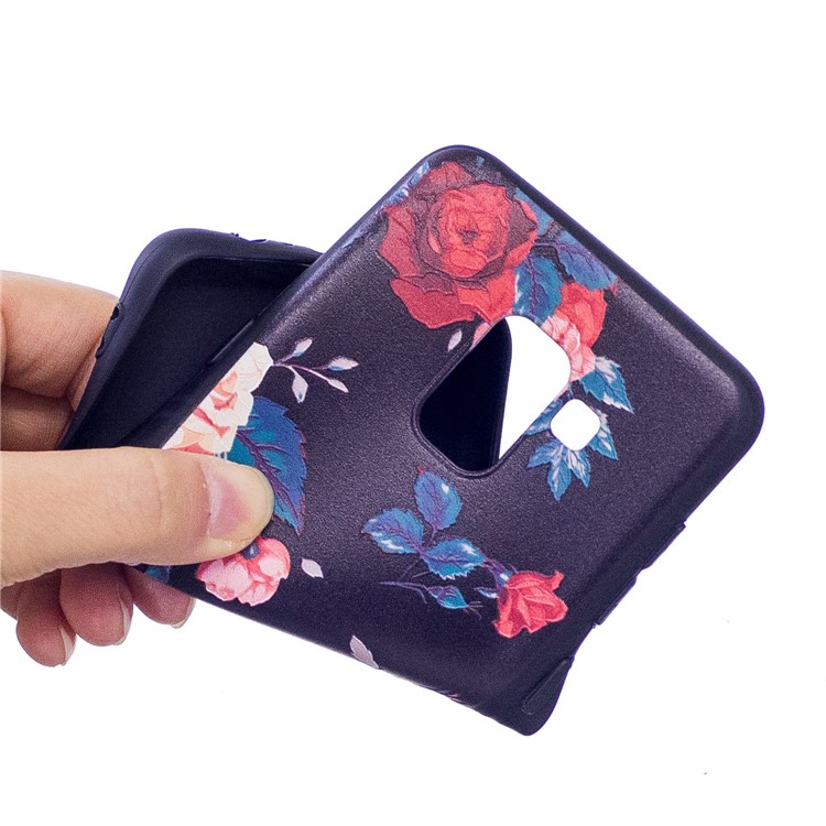Embossment Pattern TPU Back Phone Cover for Samsung Galaxy A8 (2018) - Blooming Flowers-5