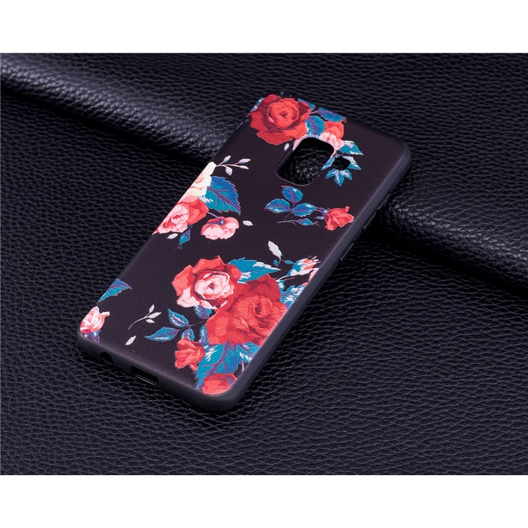 Embossment Pattern TPU Back Phone Cover for Samsung Galaxy A8 (2018) - Blooming Flowers-6