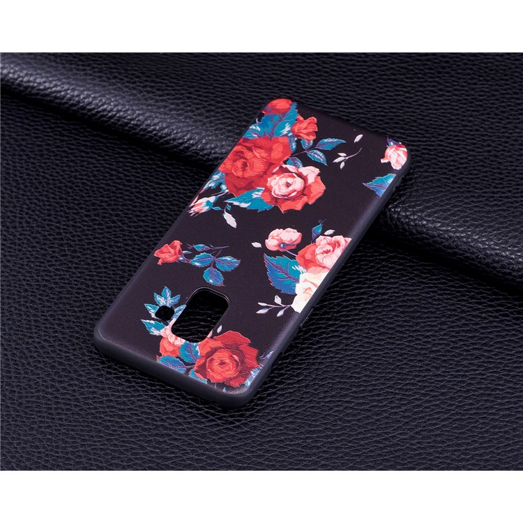 Embossment Pattern TPU Back Phone Cover for Samsung Galaxy A8 (2018) - Blooming Flowers-7