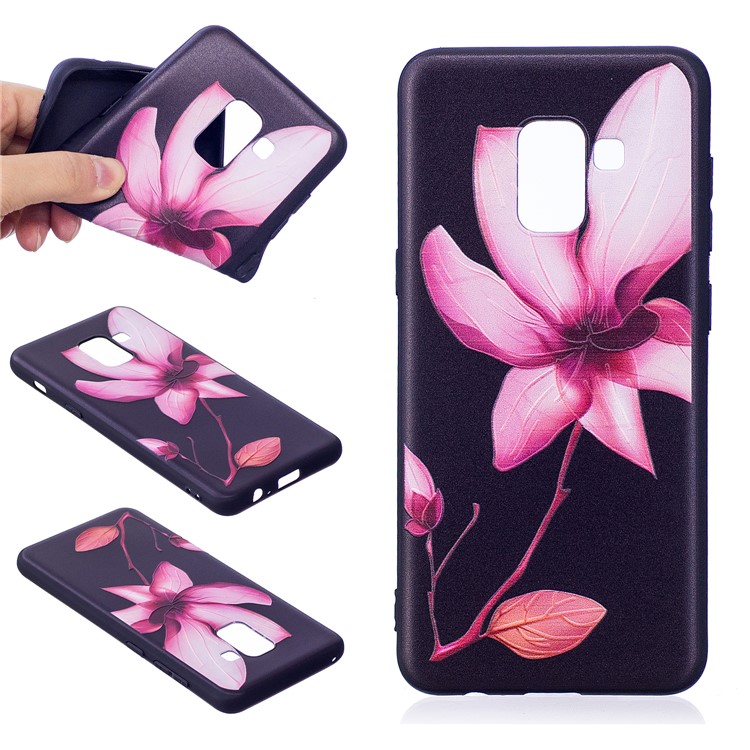 Embossment Pattern TPU Back Phone Shell for Samsung Galaxy A8 (2018) - Pretty Flower-1
