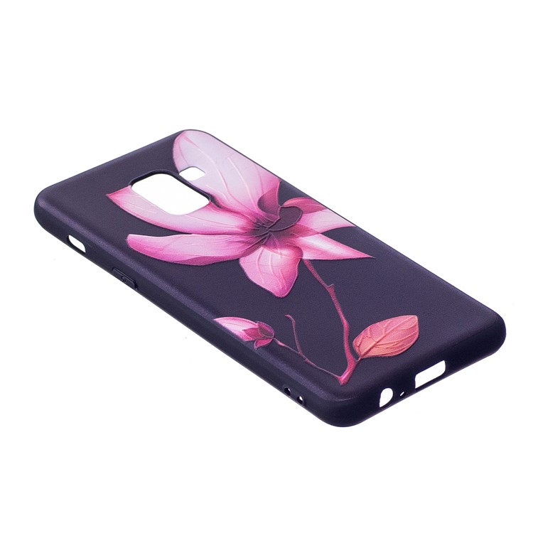 Embossment Pattern TPU Back Phone Shell for Samsung Galaxy A8 (2018) - Pretty Flower-3