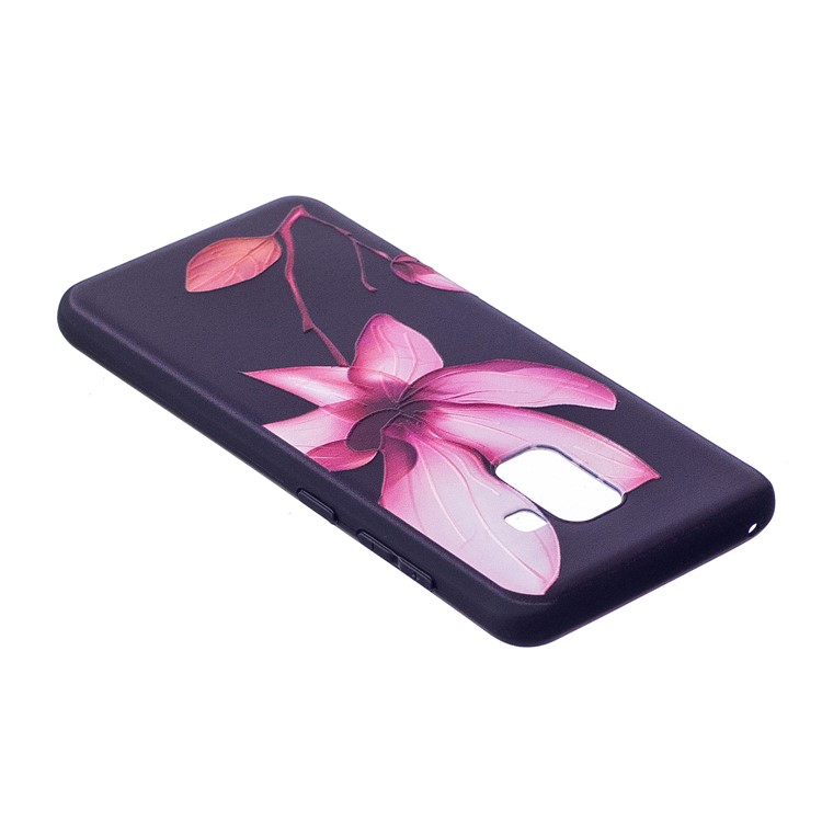 Embossment Pattern TPU Back Phone Shell for Samsung Galaxy A8 (2018) - Pretty Flower-4
